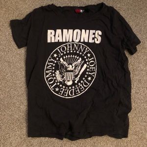 Off the shoulder Ramones tee